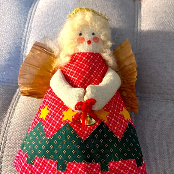 Rustic Handmade Christmas Angels Ornaments Decor Fabric Country Farmhouse - Picture 4 of 10